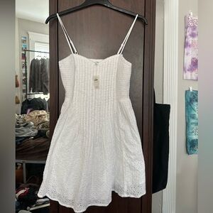 Aerie Eyelit Mini Dress White Size Medium